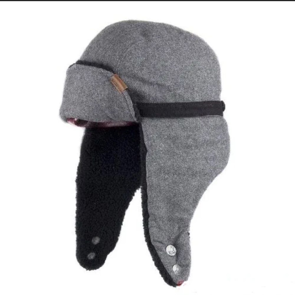 Kangol men’s rain tweed trapper hat / cap gray 100% wool